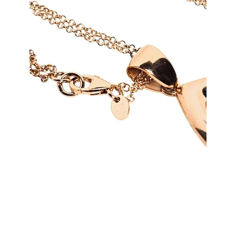 Bronzo Italia Rose Gold Tone Necklace With Druzy Quartz Teardrop Pendant (6291) - Picture 9 of 9
